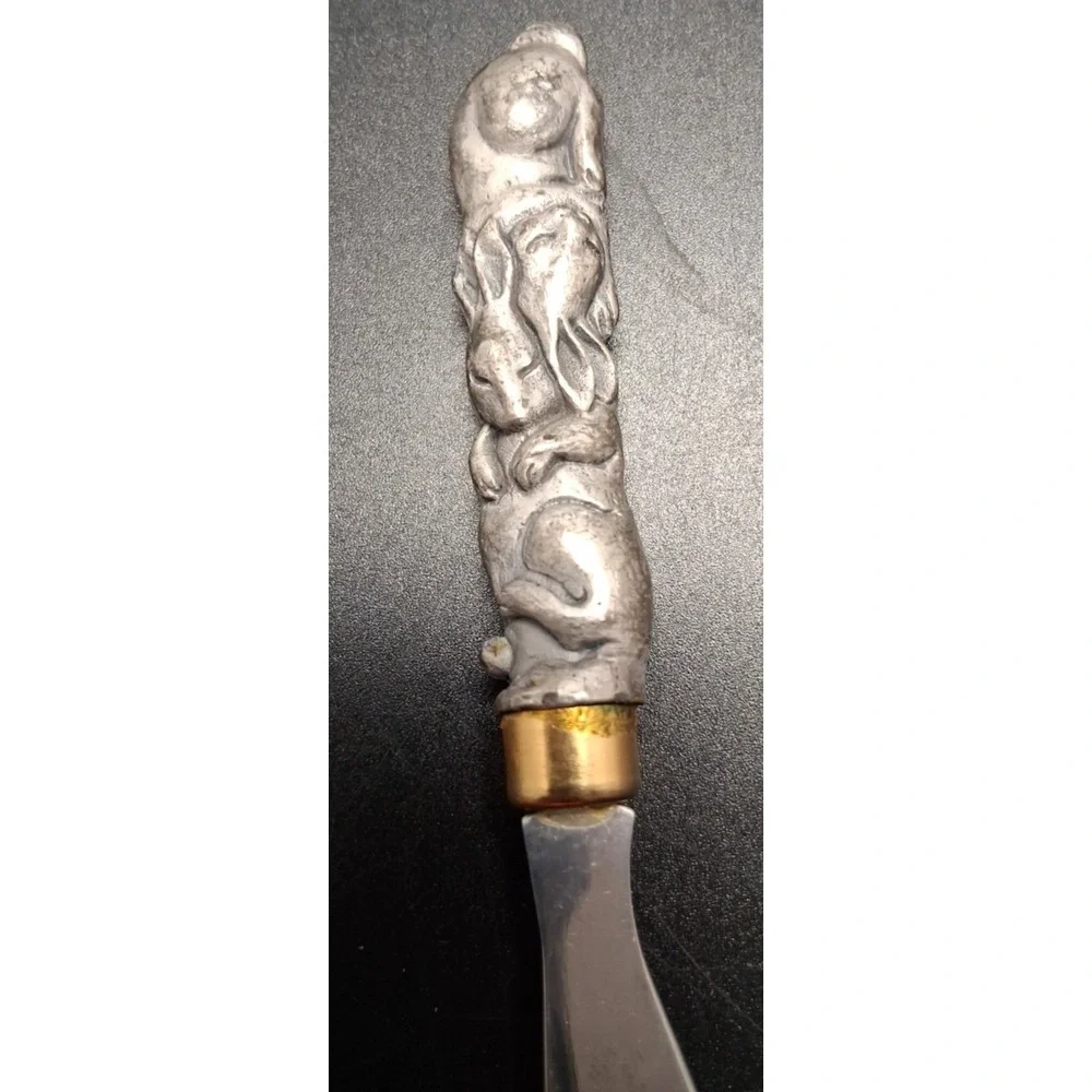 Pewter  Cat, Ram, Fish, Rabbit Stainless Steel Butter knives